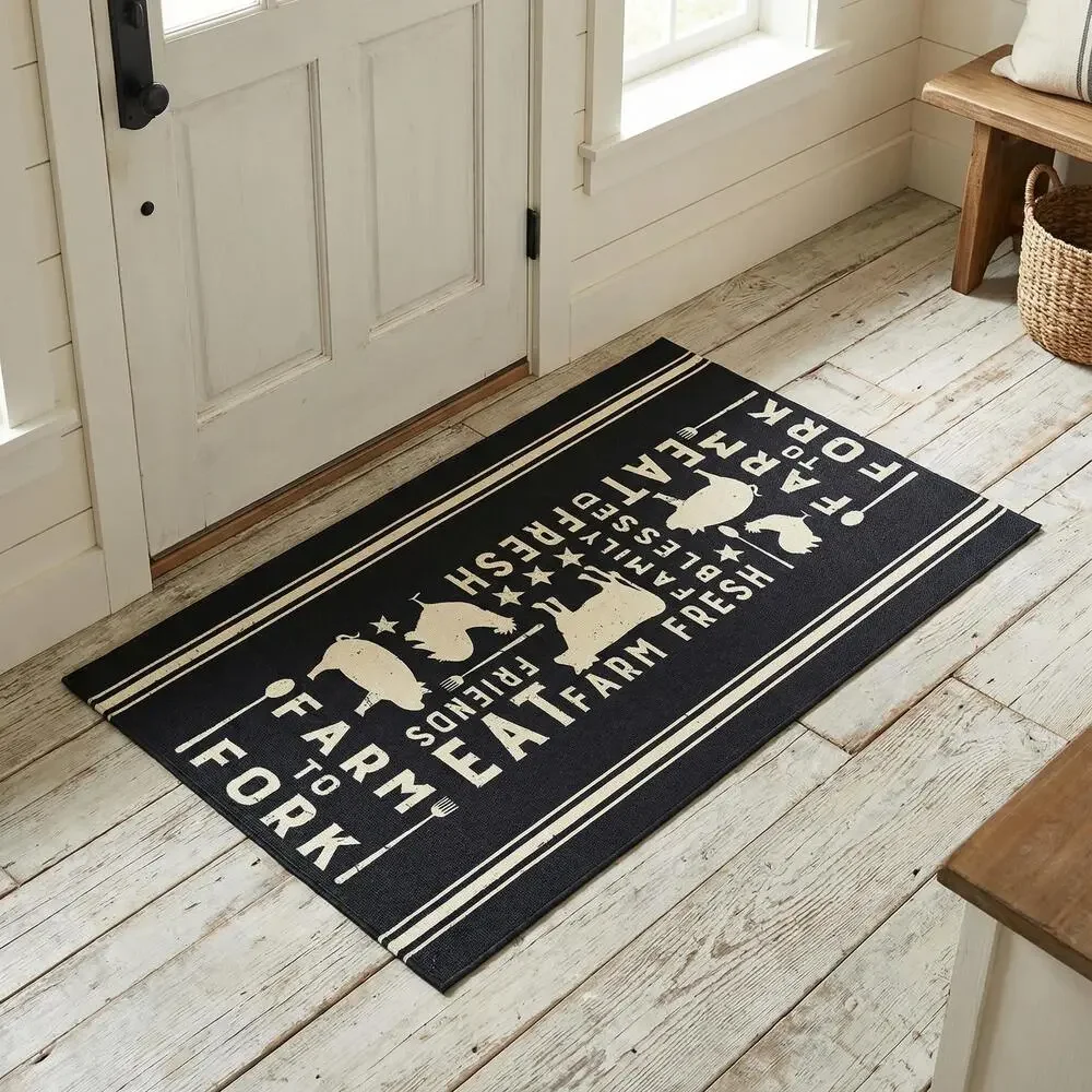 Eat Fresh Farm to Fork Decorative Polyester Rug 34